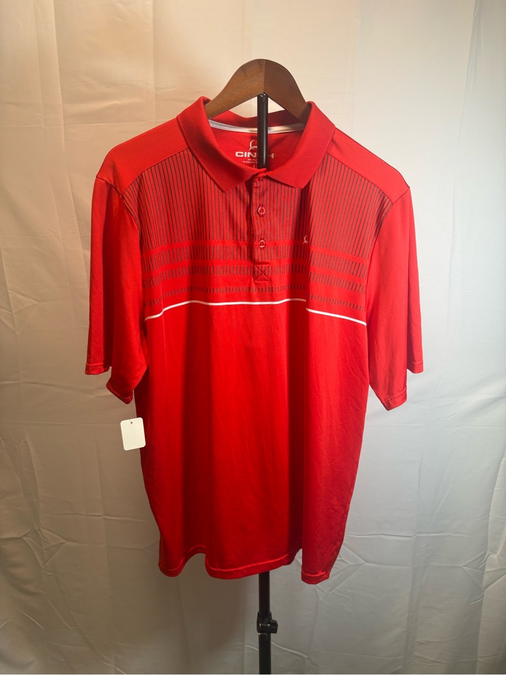 Cinch Men's Red Polo with Contrast Stripe